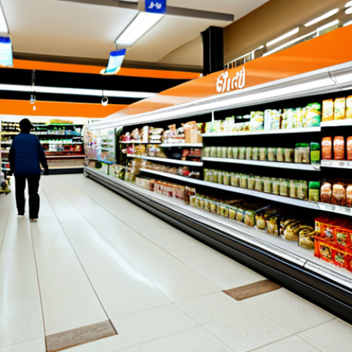 Home 11 **
A well-organized supermarket interior, showcasing optimized product placement for customer convenience. Shelves are neatly arranged with diverse goods, creating an easy shopping experience. Include shoppers browsing the aisles. Emphasize efficiency and accessibility. Safe for work, appropriate content, fully clothed shoppers, professional supermarket setting, perfect anatomy, natural proportions, family-friendly.
**
