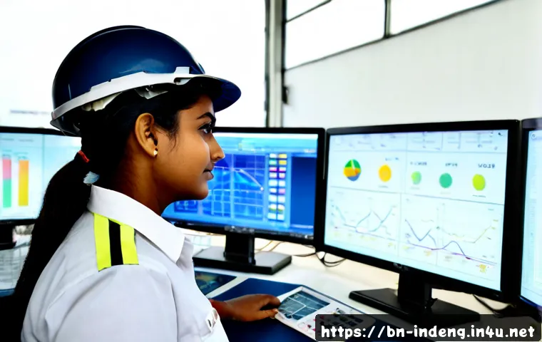 산업공학과 스마트 에너지 관리 - Photorealistic industrial engineering control room in a modern Bangladeshi manufacturing facility, a...